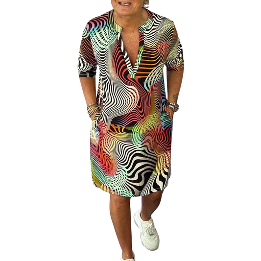 Ria™ - Robe multicolore à col en V