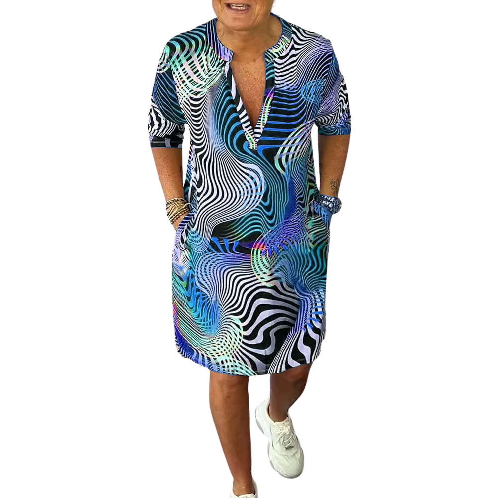 Ria™ - Robe multicolore à col en V