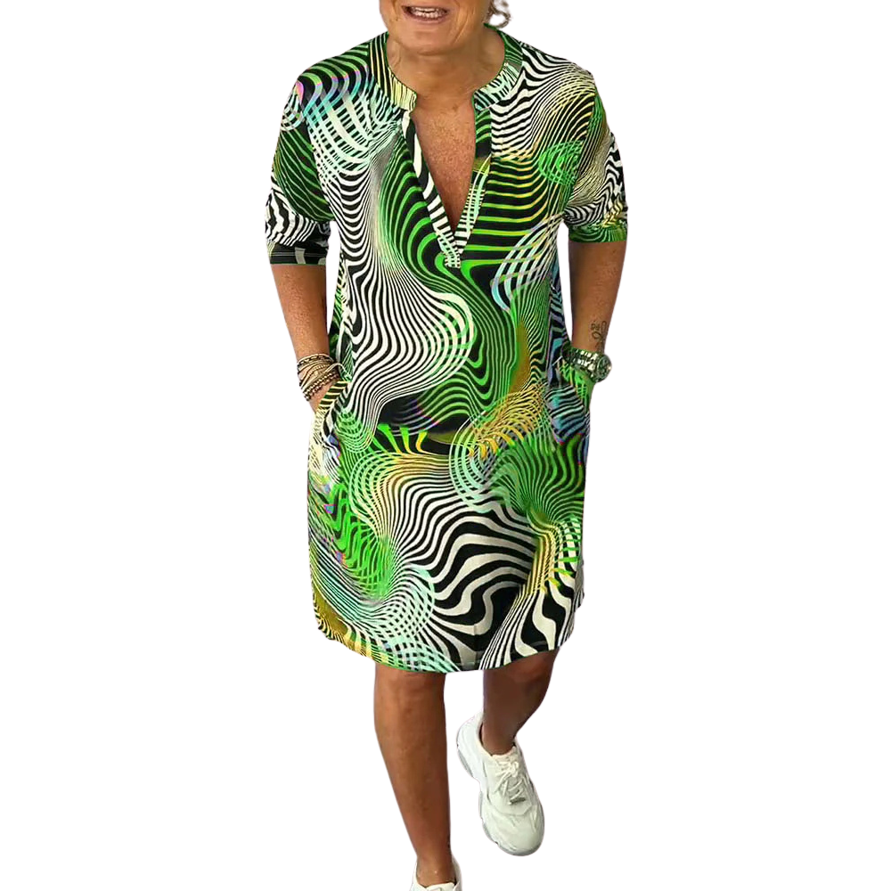 Ria™ - Robe multicolore à col en V