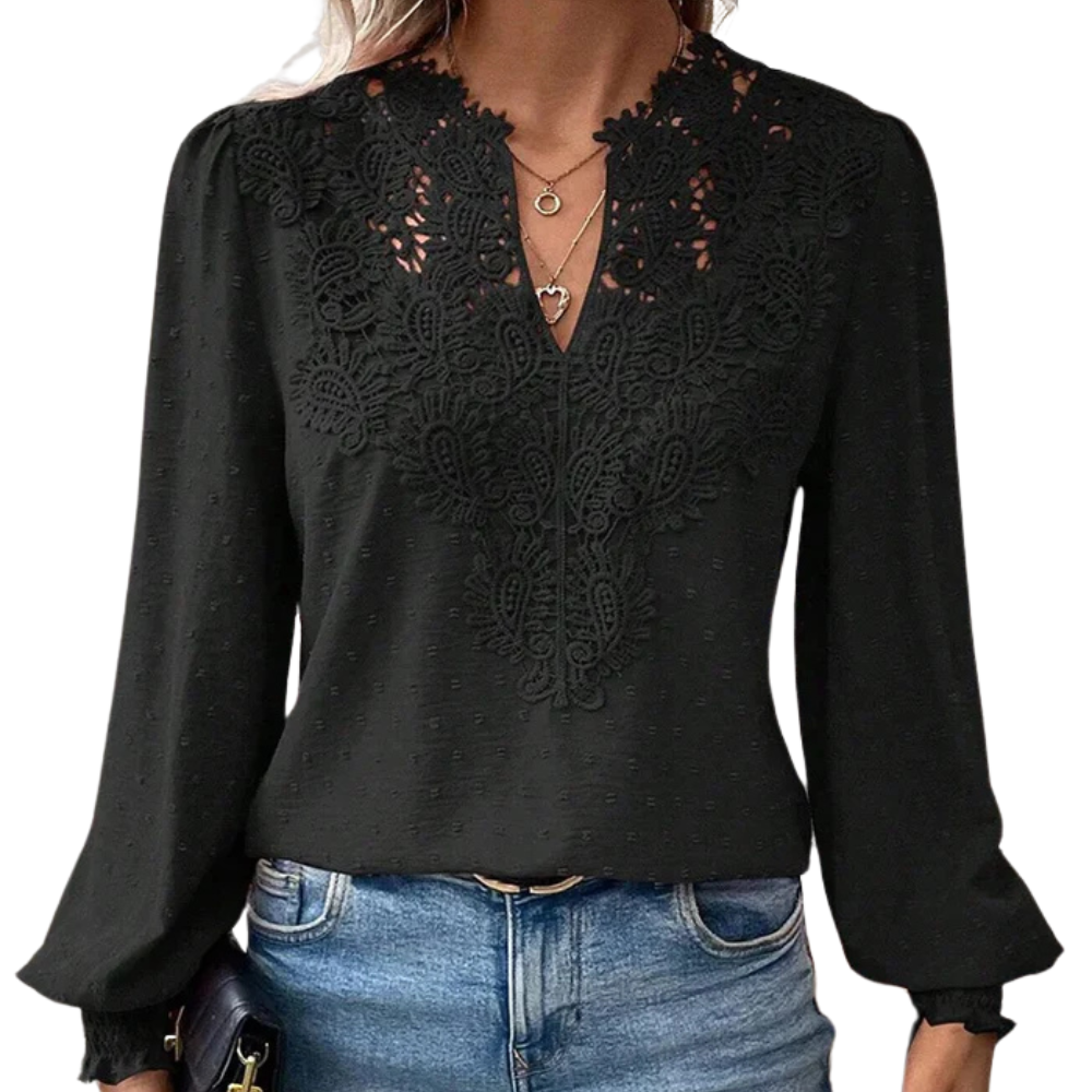 Mila™ - Blouse en Dentelle de Luxe avec Encolure en V