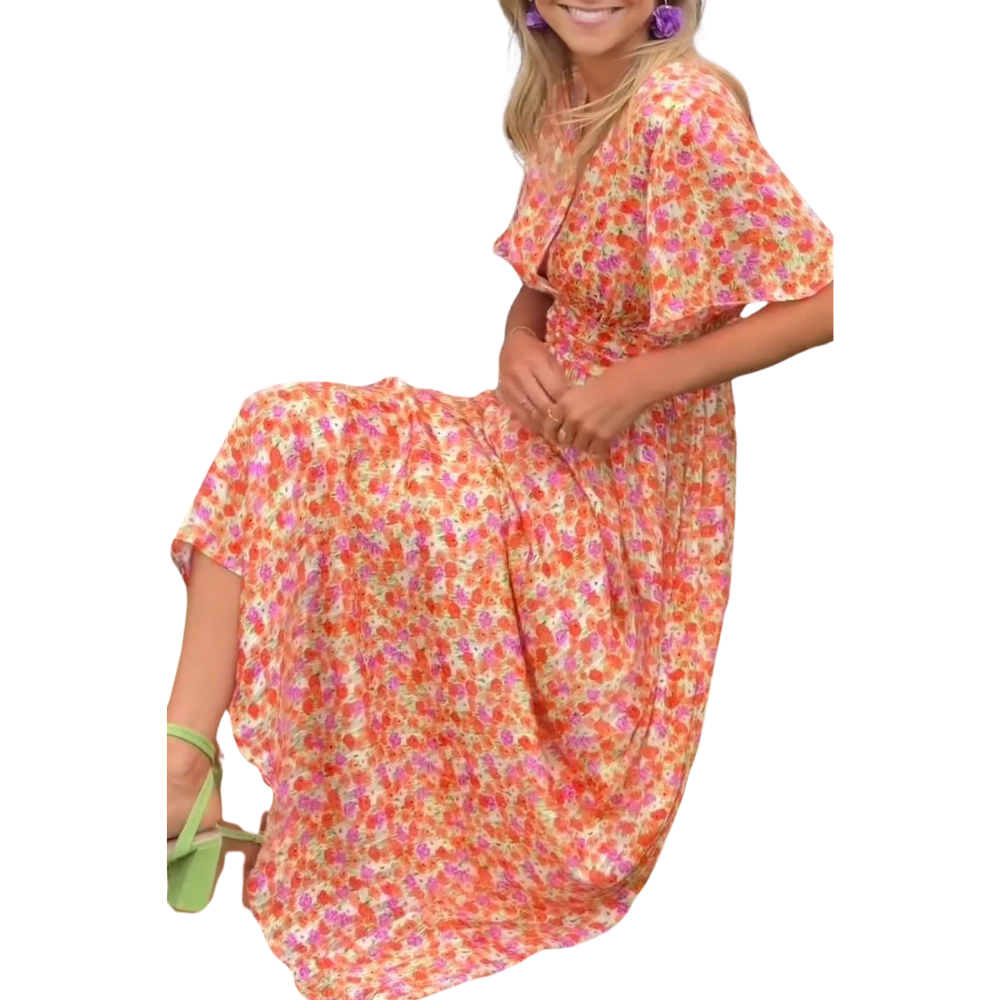 Hinke™ - Robe longue à décolleté en V
