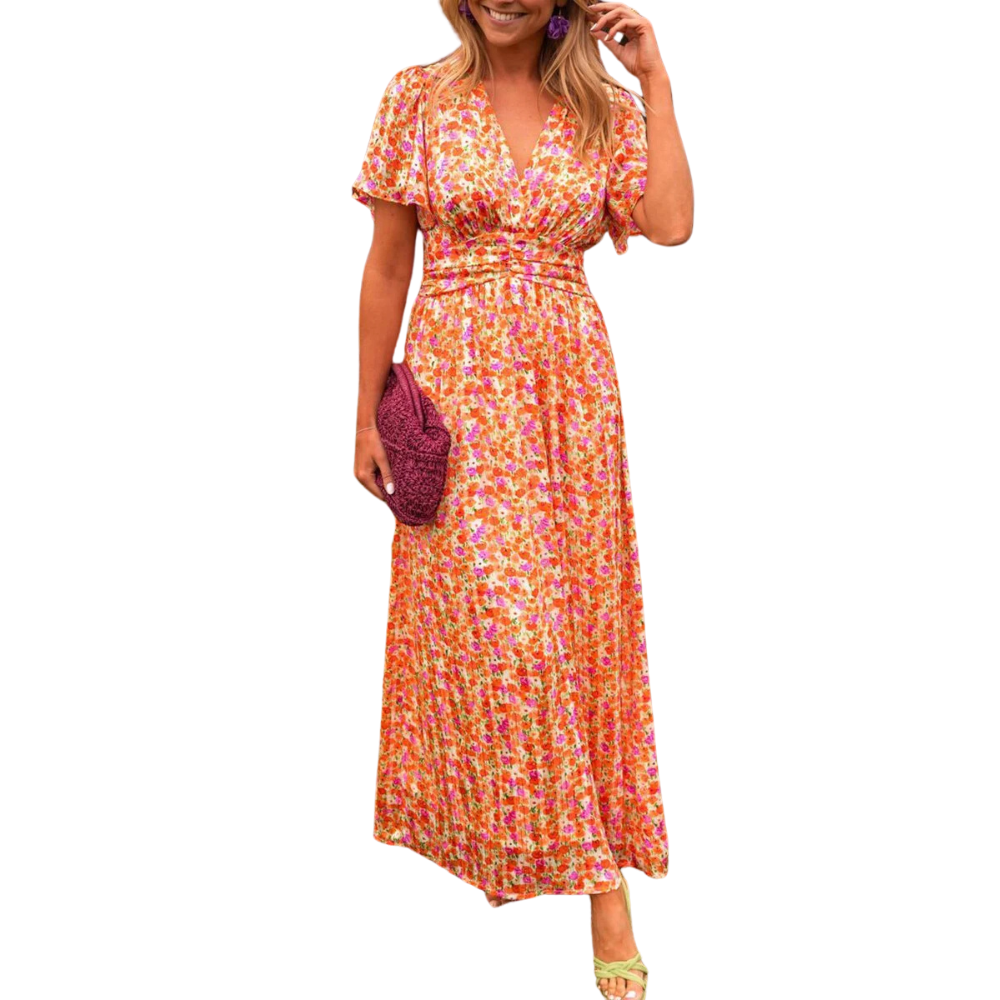 Hinke™ - Robe longue à décolleté en V