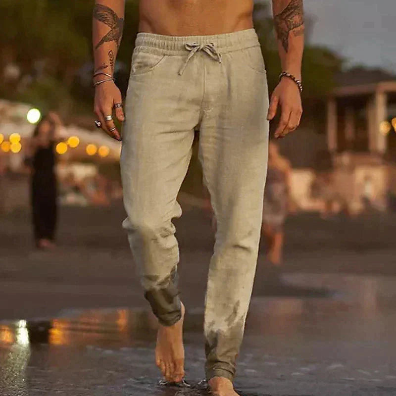Gilles™ - Luchtige linnen strandbroek