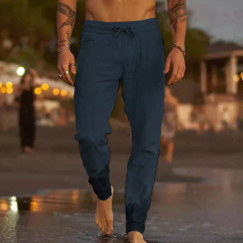 Gilles™ - Luchtige linnen strandbroek