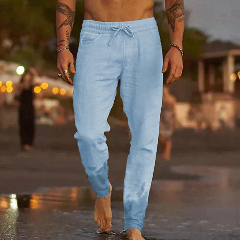 Gilles™ - Luchtige linnen strandbroek