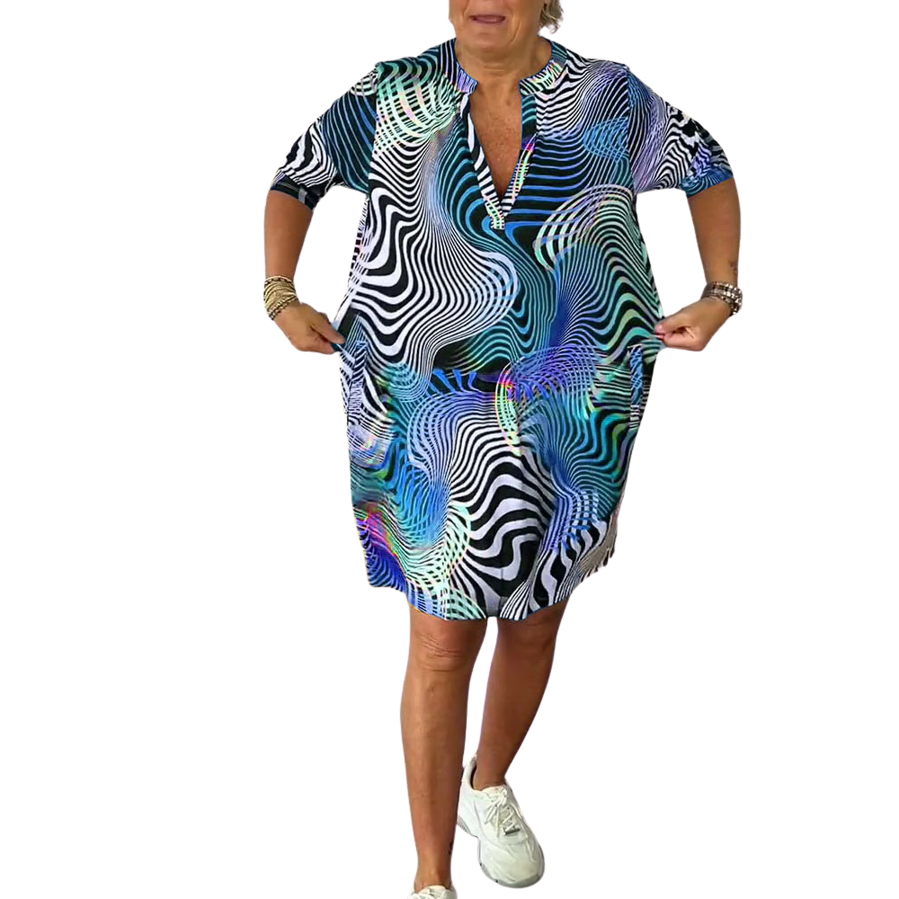Ria™ - Robe multicolore à col en V