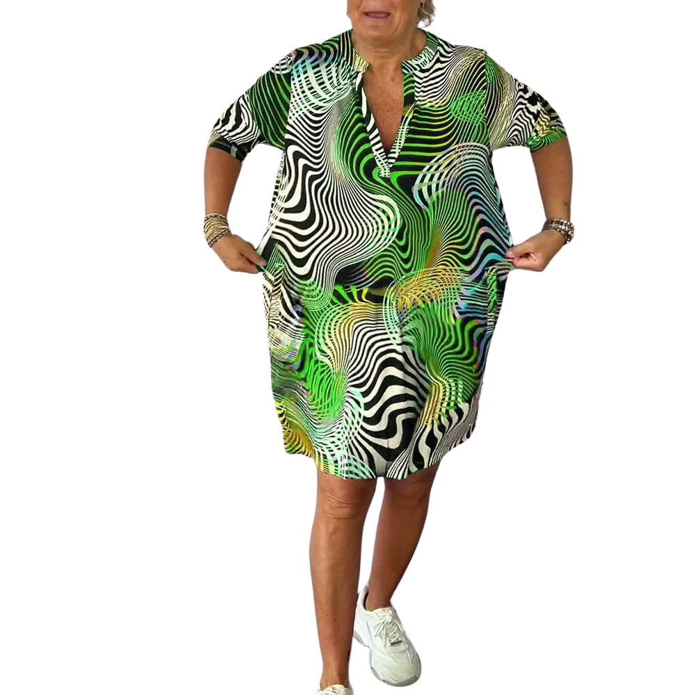 Ria™ - Robe multicolore à col en V
