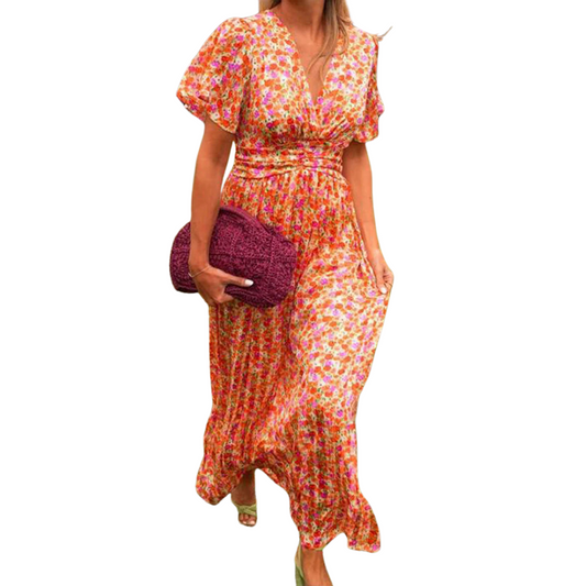 Hinke™ - Robe longue à décolleté en V