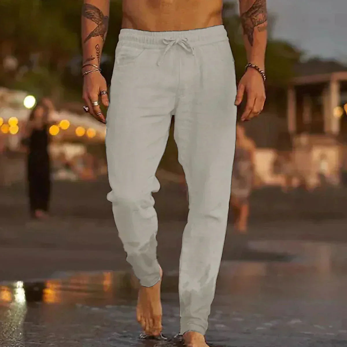 Gilles™ - Luchtige linnen strandbroek