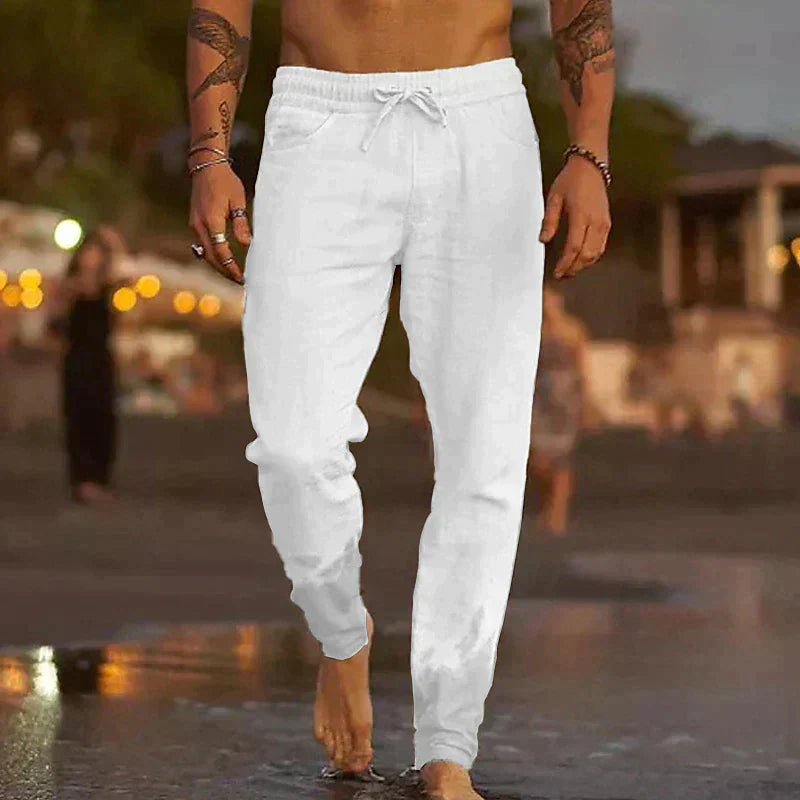 Gilles™ - Luchtige linnen strandbroek