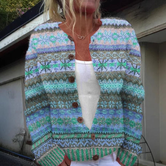 Lotte - Blauw vest met print